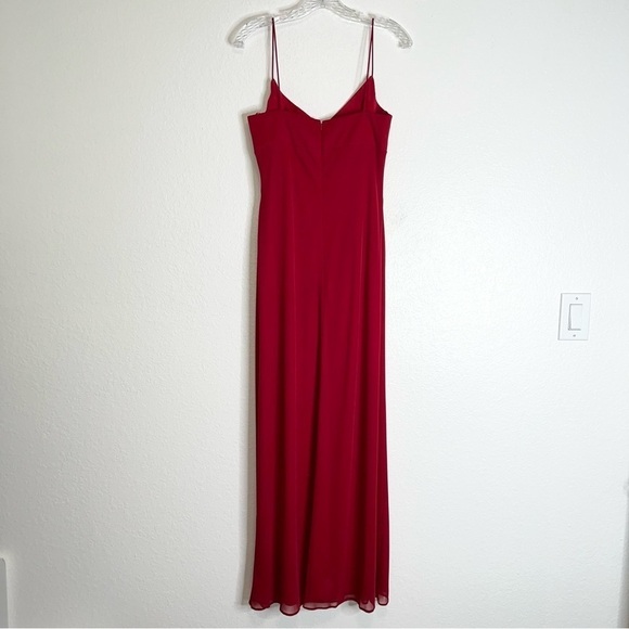 Dave & Johnny Dress Women 9 10 Maxi Red Rhinestone Studded Ruffled Sleeveless - Picture 6 of 13